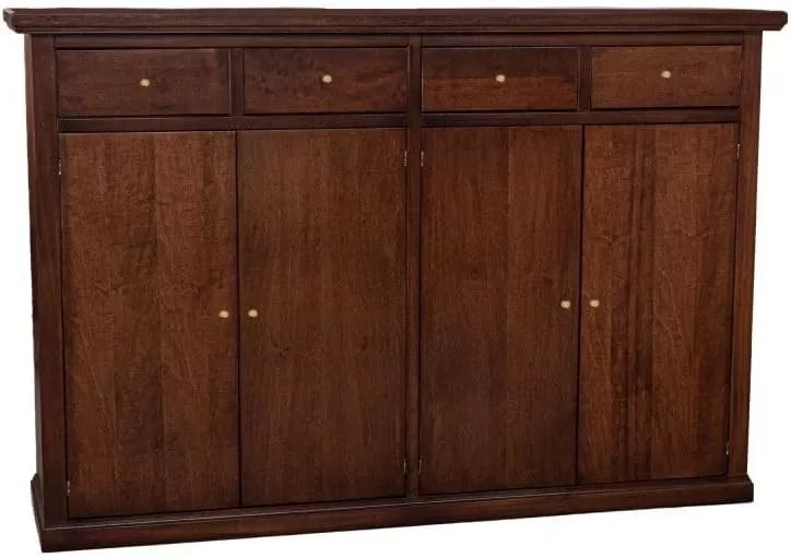 Madia credenza legno 4 porte 4 cassetti arte povera noce scuro 160x40x110 - Mobili 2G