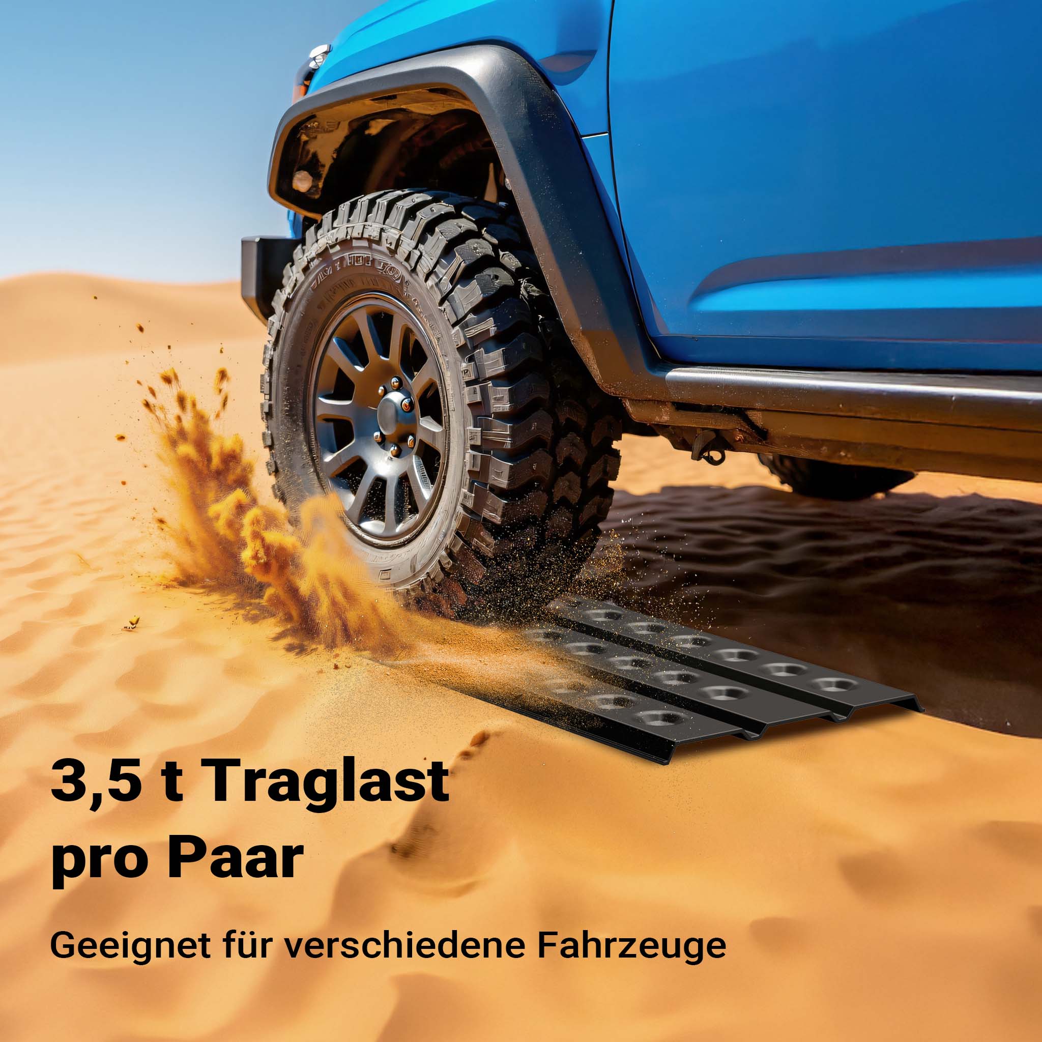 Piastre da sabbia 1 coppia 150x45 cm in alluminio per recupero auto fuoristrada veicoli SUV