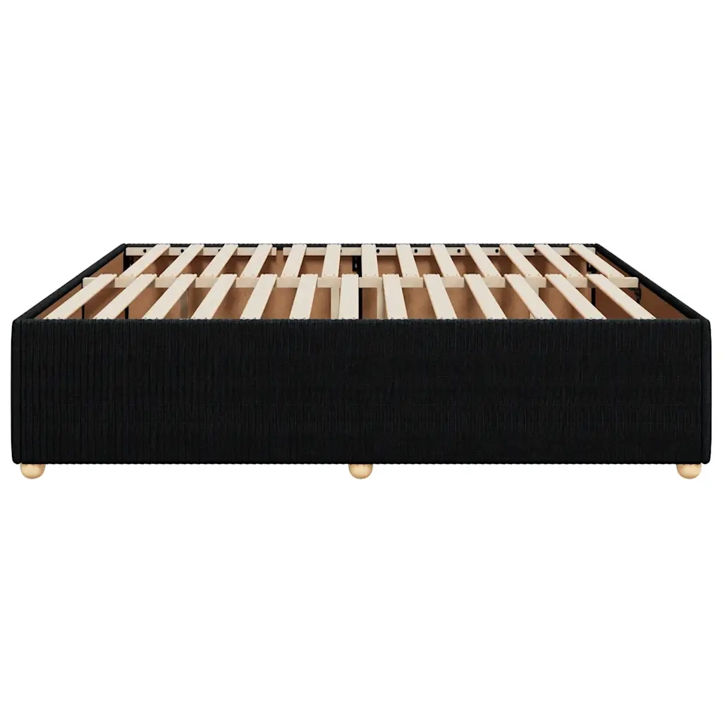 Giroletto senza Materasso Nero 200x200 cm in Tessuto