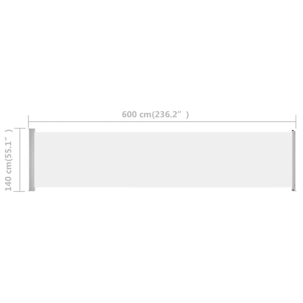 Tenda da sole laterale retrattile 140 x 600 cm crema 02_0007263