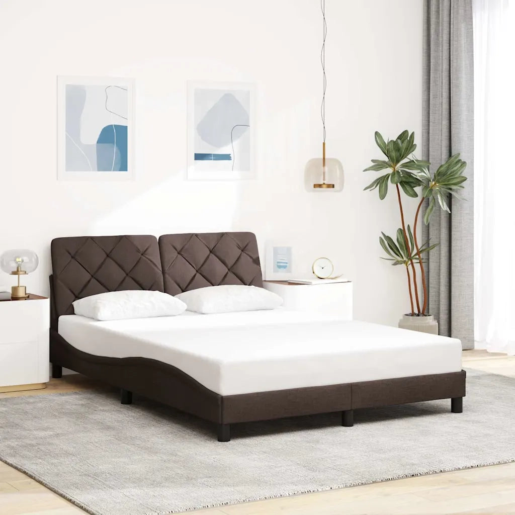 Giroletto con LED senza Materasso Marrone Scuro 140x190 cm 3310667