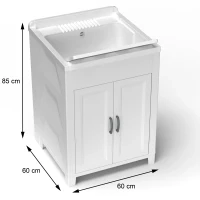 MONGARDI Mobile Lavatoio in resina per esterno-interno 60x60x85
