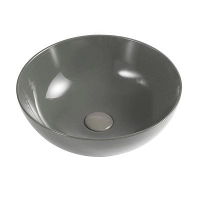Piletta click clack con tappo grigio cemento in ceramica senza troppopieno