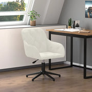 Sedia da Ufficio Girevole Crema in Velluto 344865