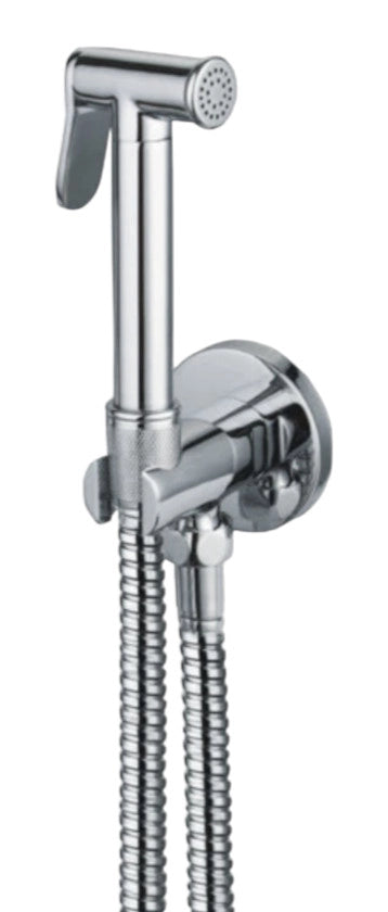 Set doccetta bidet idroscopino con chiusura automatica, tutto ottone flessibile 120 cm