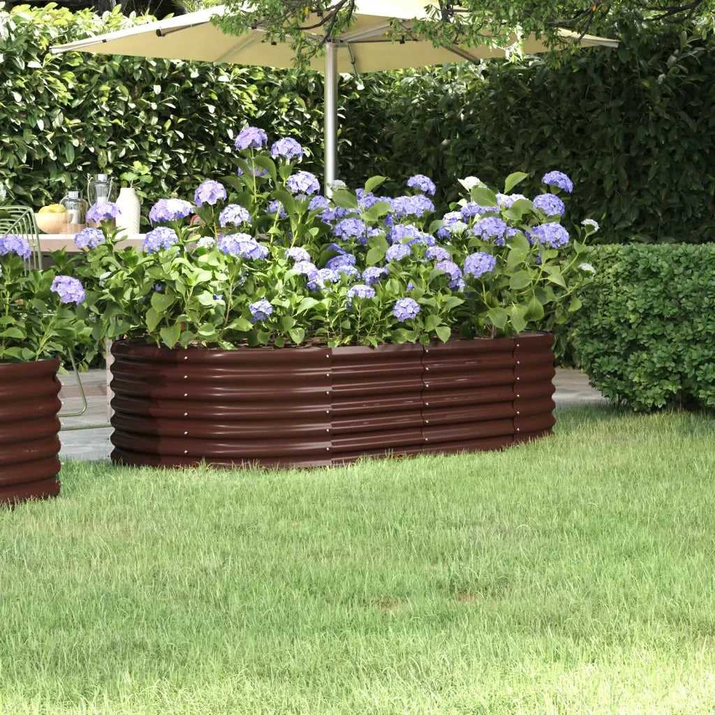 Letto Giardino Acciaio Zincato 152x80x36cm Marrone 318915