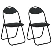 Sedia pieghevole 2 pz | Sedie da cucina Nero 48 x 43,5 x 81 cm Pelle Sintetica