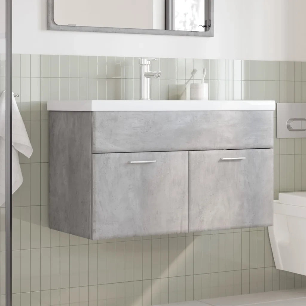 Mobile da Bagno con Lavabo Integrato Grigio Cemento