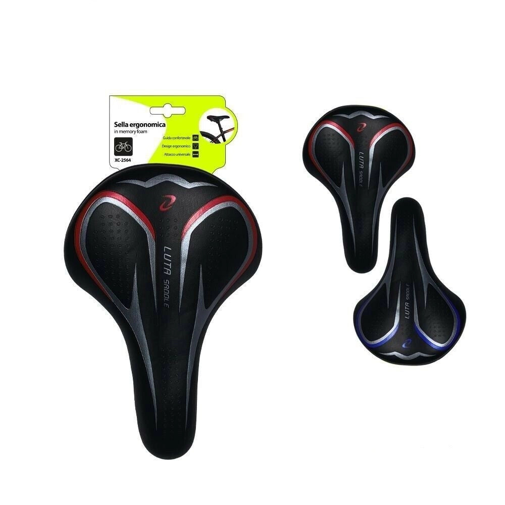 Trade Shop - Sella Sellino Bici Morbida In Memory Foam Gel Sportiva Ergonomica Bmx Xc-2564 -