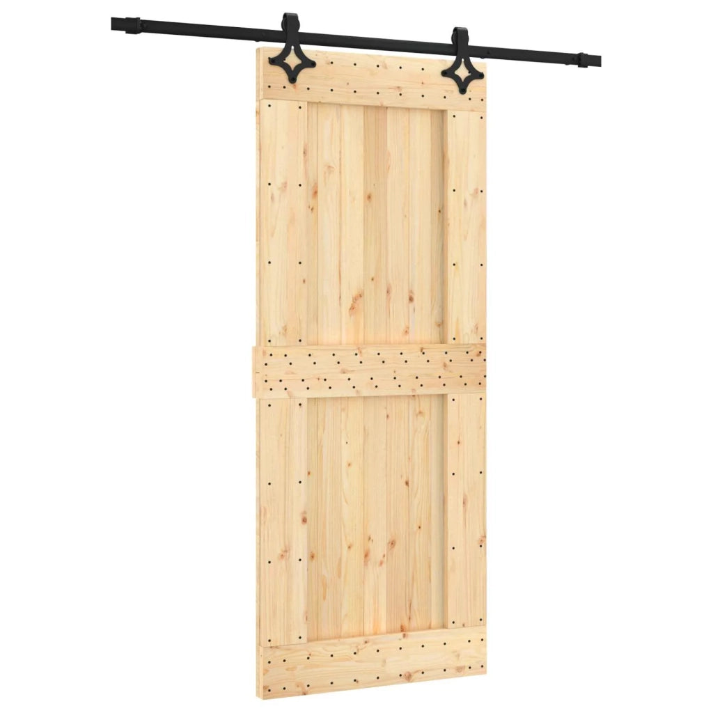 Porta scorrevole Naturale e Nero 85 x 210 cm
