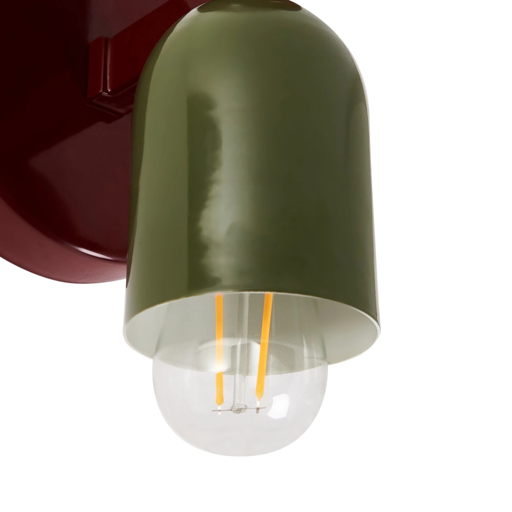Set di 2 lampade da parete a due luci Up-Down Scones rosso e verde