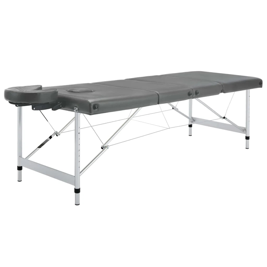 Lettino da massaggio a 4 sezioni con struttura in acciaio inox 186 x 68 cm antracite 02_0001799