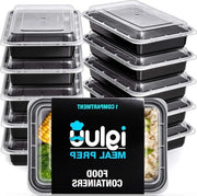 Contenitori per Meal Prep riutilizzabili con coperchi a tenuta dell'aria - Resistenti al forno a microonde - Scatola a stack per Bento - Scatole per cibi in plastica - 10 pezzi 1 compartimento (828 ml) confezione per congelazione