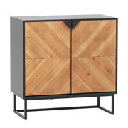 Credenza con contenitore 80 x 40 x 80 cm grande capacità di stoccaggio design moderno in MDF nero 20_0010792