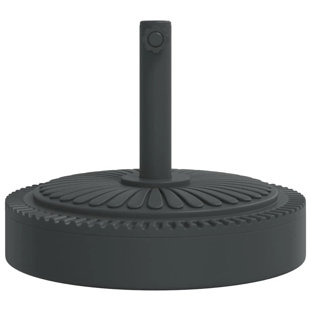 Base per ombrellone rotonda 45 x 36 cm stabile per pali da 38/48 mm con motivo a linee in PE nero 02_0056651