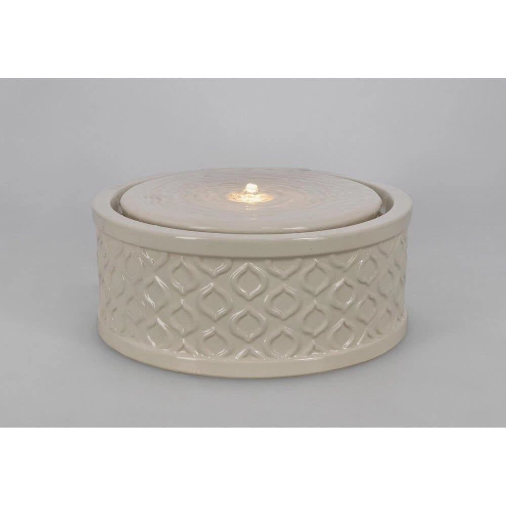 Fontana da Giardino Ceramica Avorio Moderna 33,5 cm - ELARIS