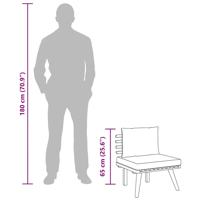 Sedia da Giardino con Cuscini in Legno Massello di Acacia 46671