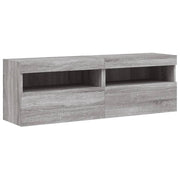 Mobile TV multimediale da parete mensola TV credenza mobile TV sala da pranzo soggiorno camera da letto e luci LED 2 pezzi Sonoma 60 x 30 x 40 cm grigio 02_0029152
