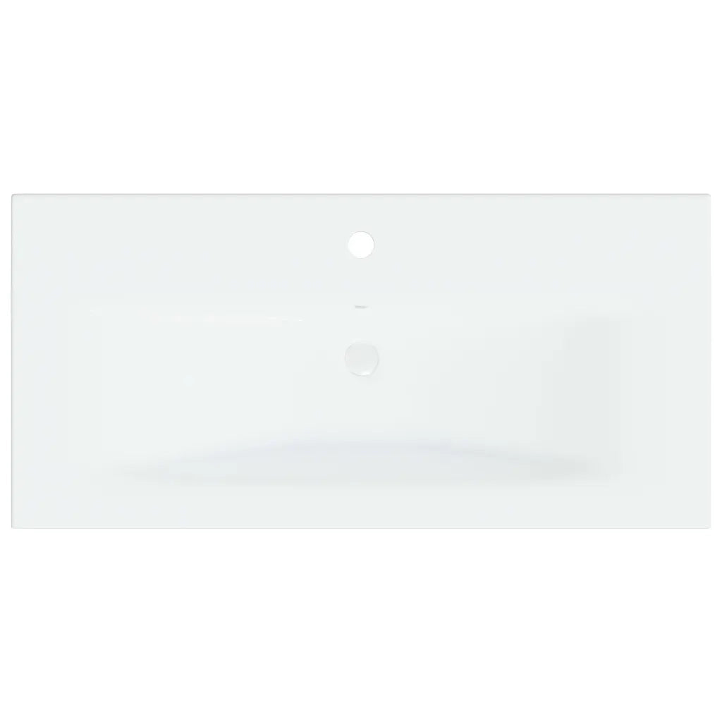 Lavabo da Incasso-Lavandino-Lavello con Rubinetto 81x39x18 cm in Ceramica Bianco