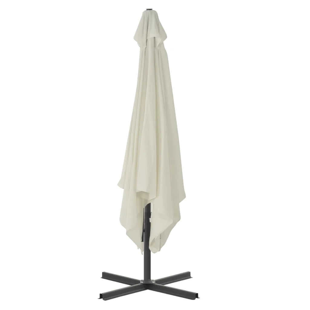 Ombrellone da esterno con palo in acciaio 250 x 250 cm color sabbia 02_0008272