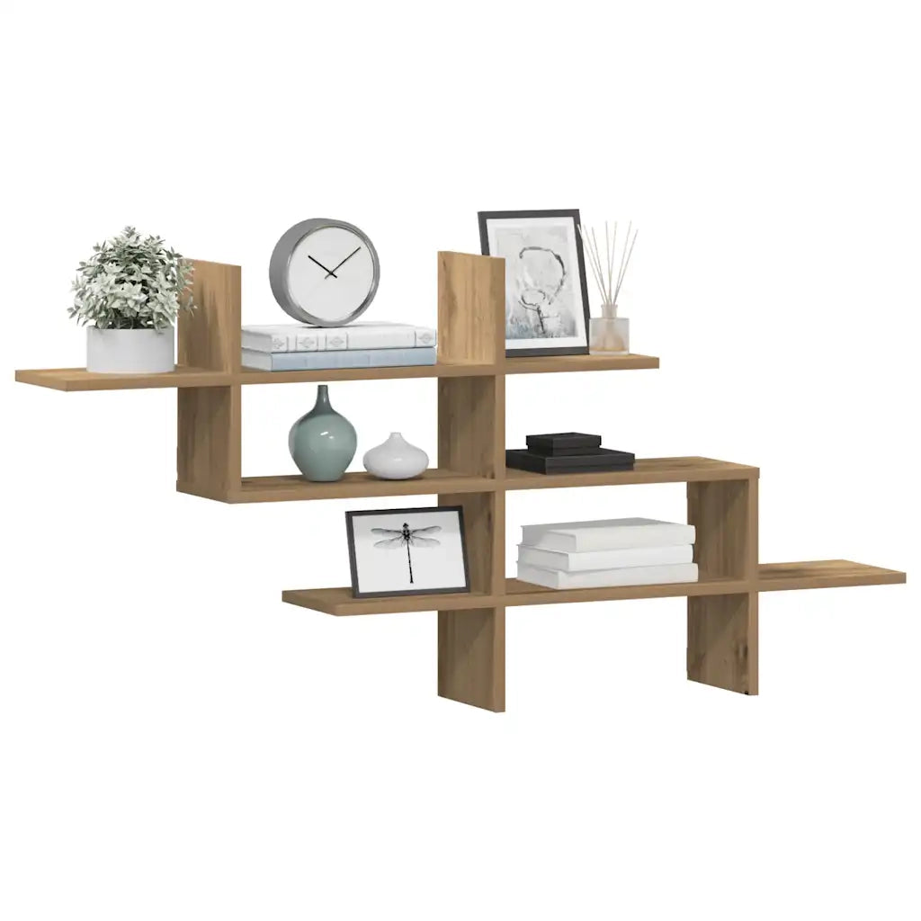 Mensola a Muro | Mensola a parete Rovere Artigianale 124,5x18x60,5cm in Truciolato