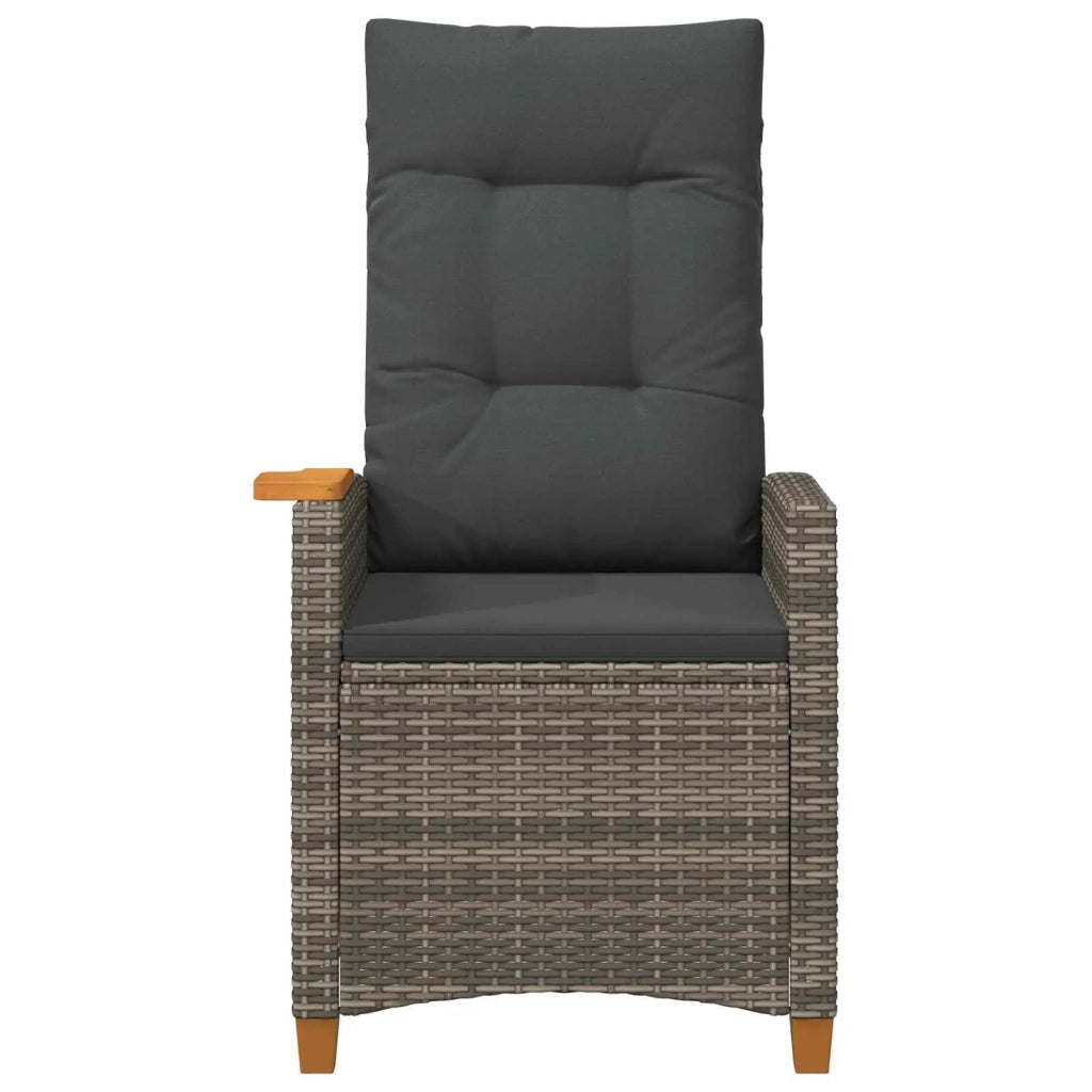 Poltrona reclinabile con tavolino 62 x 64 x 112 cm polyrattan