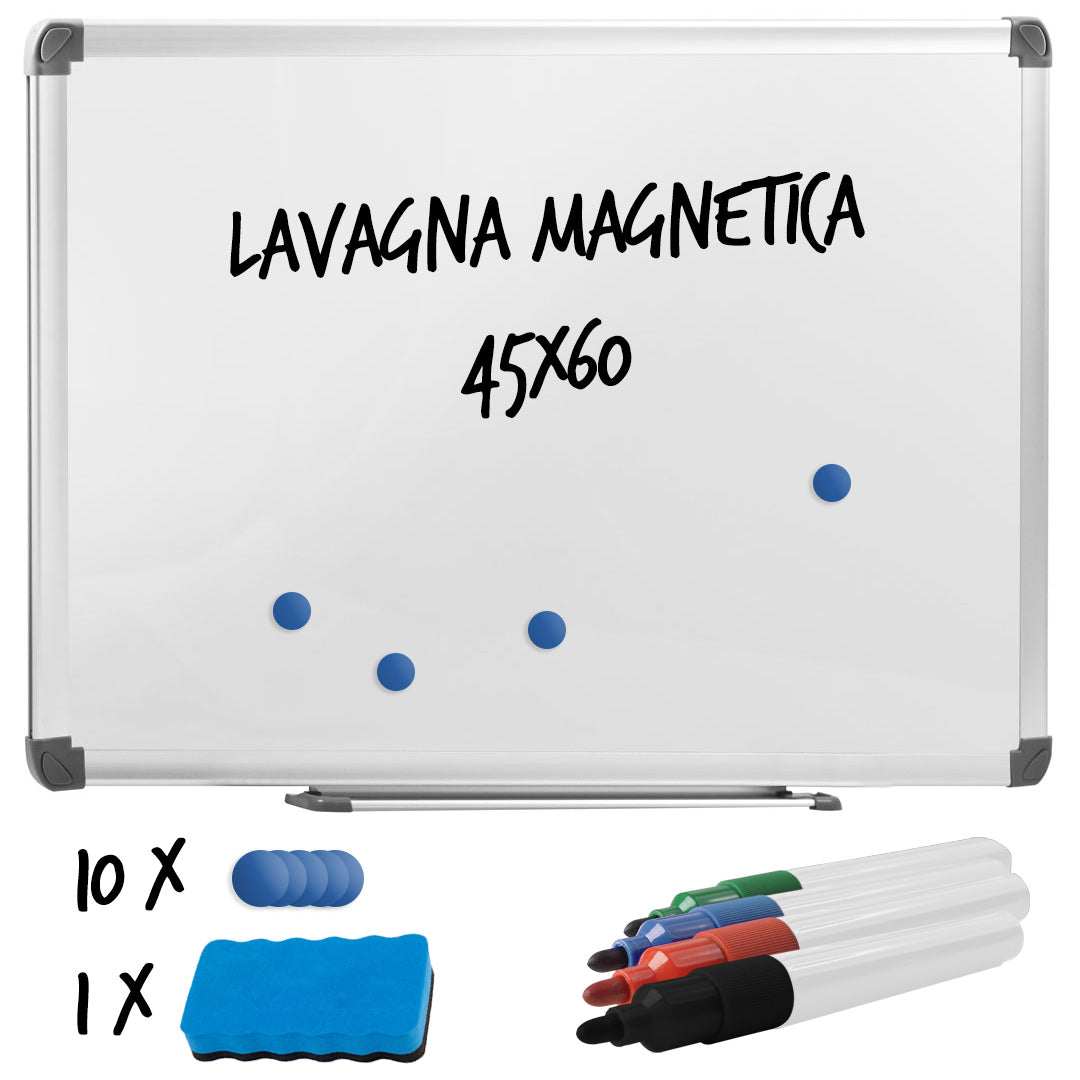 Lavagna per Ufficio Magnetica 60x45 cm in Alluminio Silver