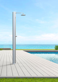 Doccia Solare da Giardino 28 L Soffione Eco Rain e Miscelatore Temporizzato Tevere TX Satinato