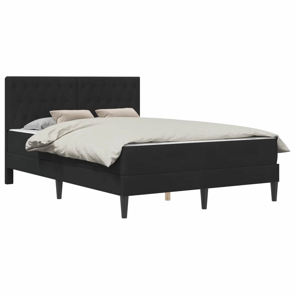 Struttura letto con materasso Nero 160 x 200 cm Velluto