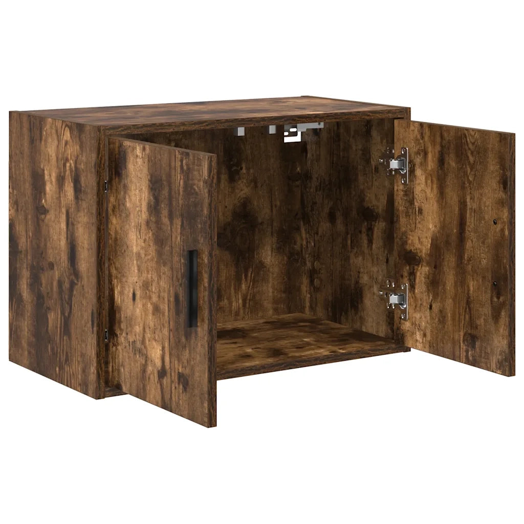 Pensili per Garage 2 pz Rovere Fumo in Legno Multistrato 860652