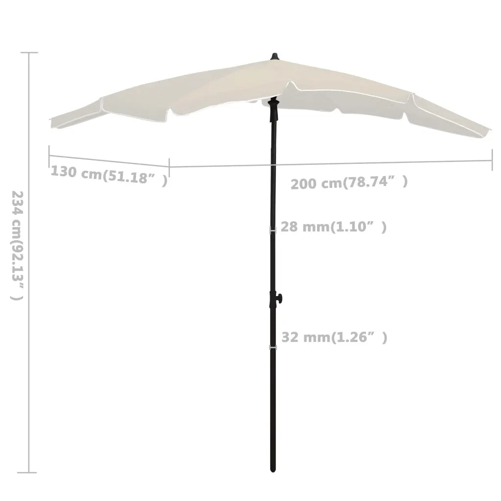 Ombrellone da Giardino con Palo 200x130 cm Sabbia cod mxl 20579