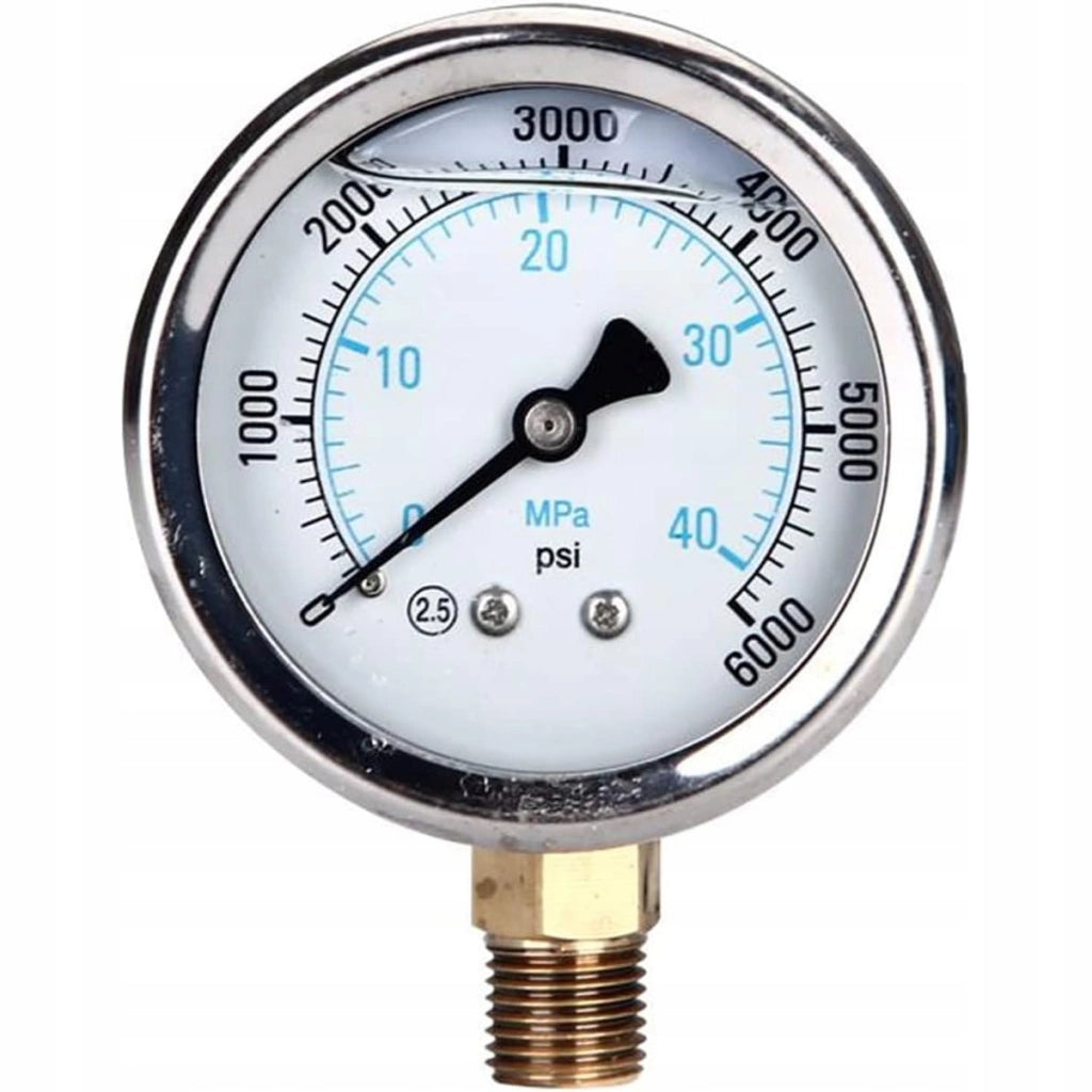 Manometro Lineare con Tridente 1/4" – Acciaio Inox, Precisione 2,5 | 0-40 MPa, Scala MPa/psi