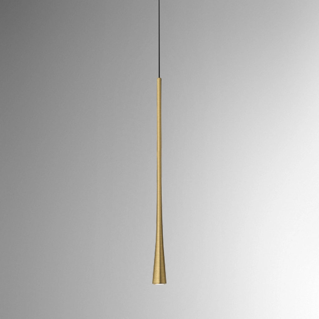 Dafne - Lampada a sospensione oro led 7W 3000K IP20 - Lampada da soffitto led design minimal in alluminio - Alimentatore incluso - L.max 165cm