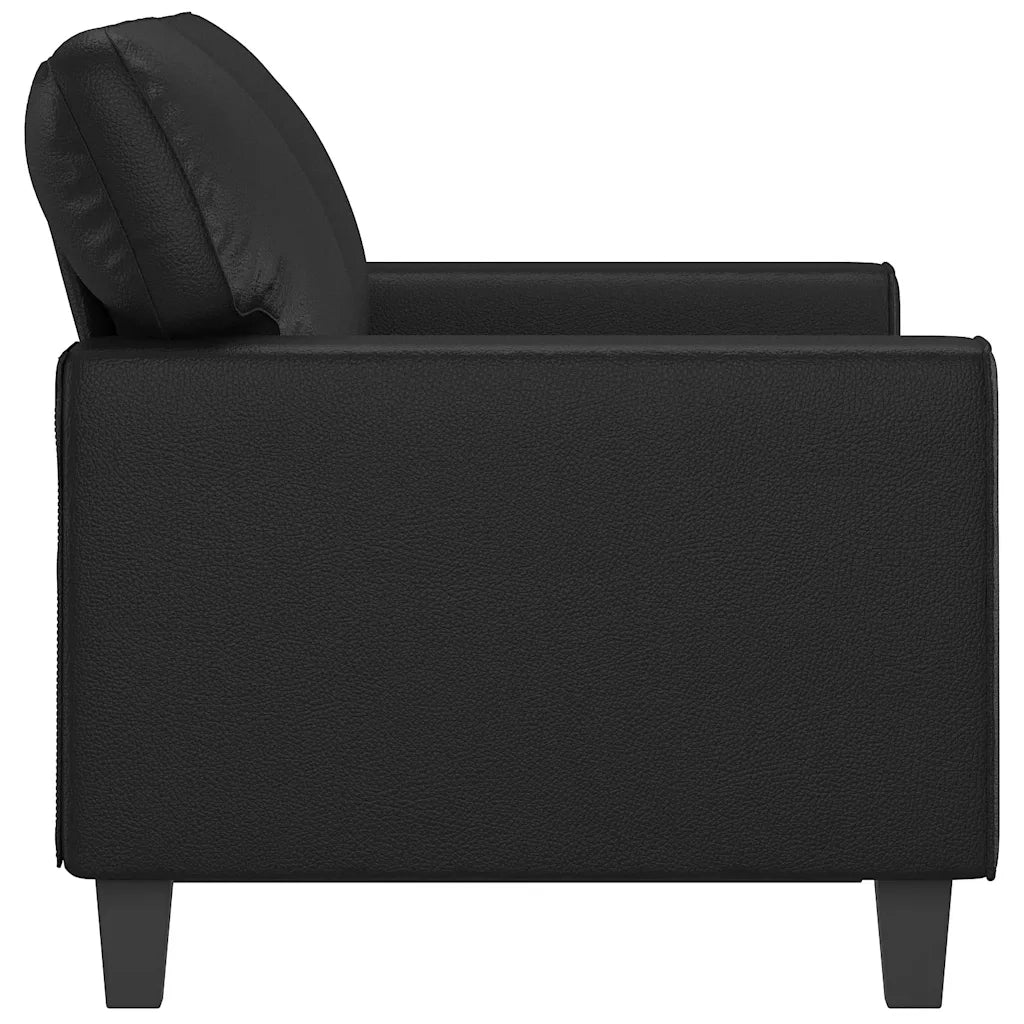 Divano a 2 Posti Nero 120 cm in Similpelle