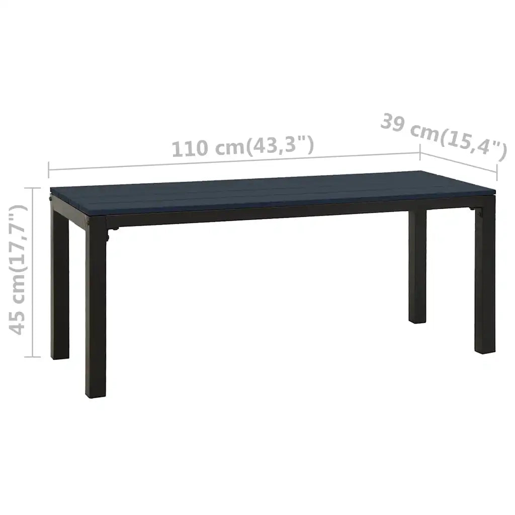 Panchina da Giardino | Panca da Giardino 110 cm Nera in Acciaio e WPC