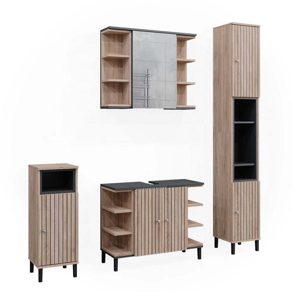 Vicco Set di mobili da bagno Sonoma 4 parti