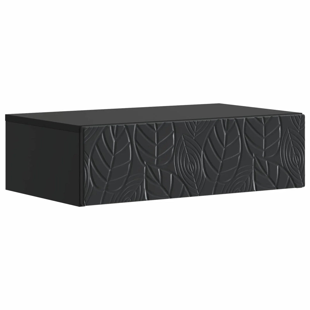 Tavolino da Parete Laterale Nero 87,5 x 34,5 x 17 cm