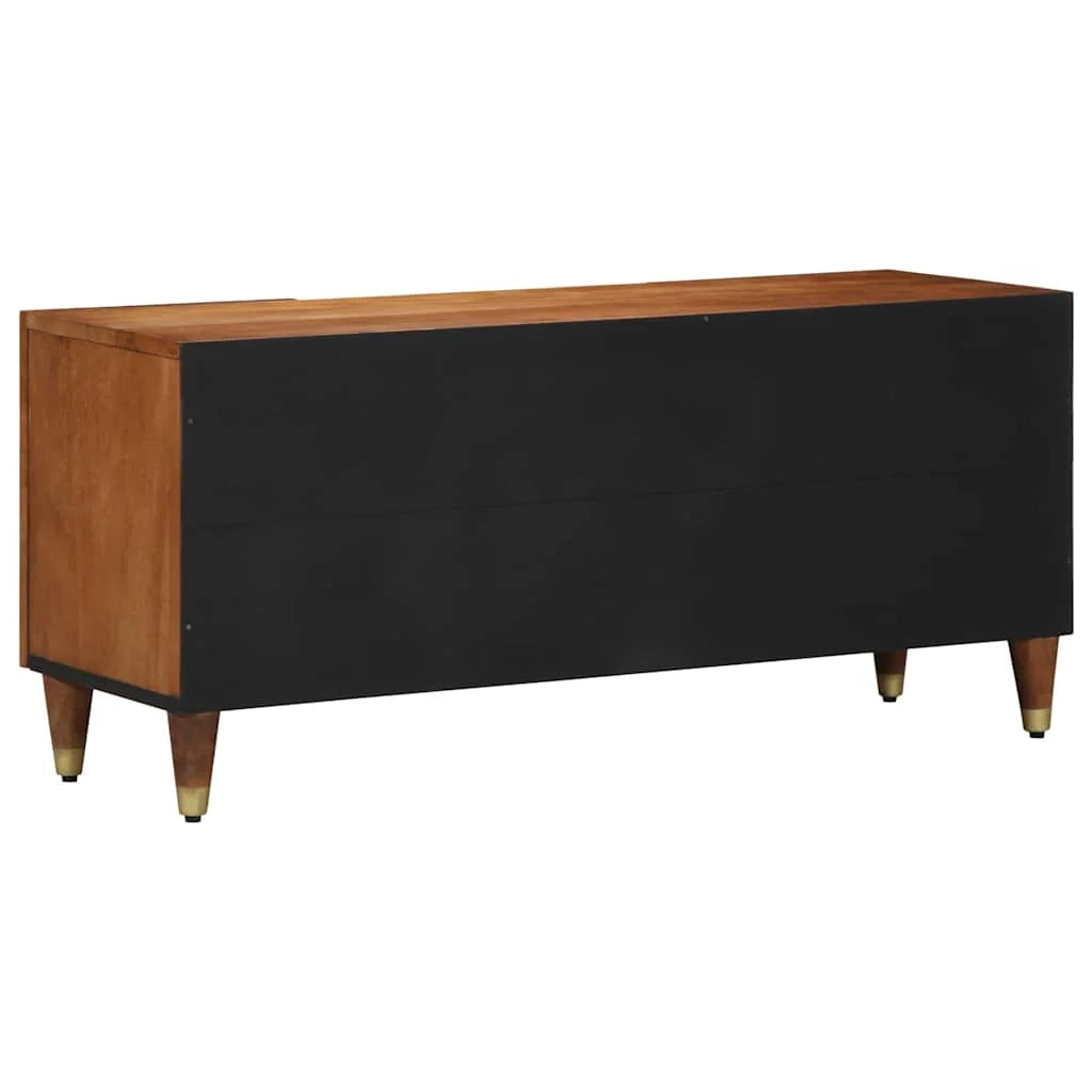Mobile porta TV dal design moderno con contenitore 105 x 33 x 46 cm in legno massello di mango marrone miele 02_0057871