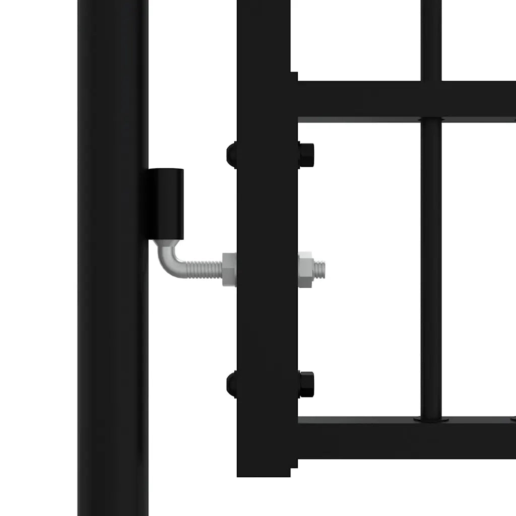 Cancello per recinzione Kampen con punta a lancia Nero 394,5x172 cm in acciaio 151103