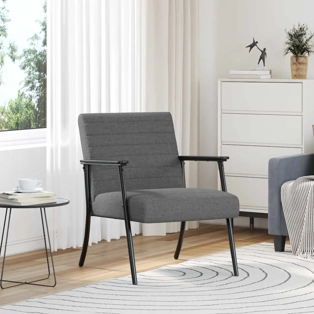 Poltrona | Sedia Relax Grigio scuro 59 x 75 x 78 cm Tessuto