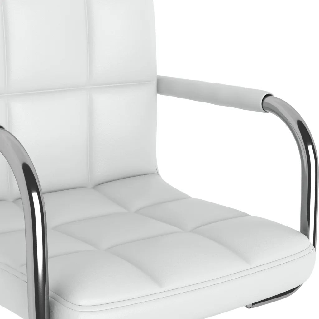 Sedie da Pranzo Girevoli 6 pz Bianche in Similpelle 3087896