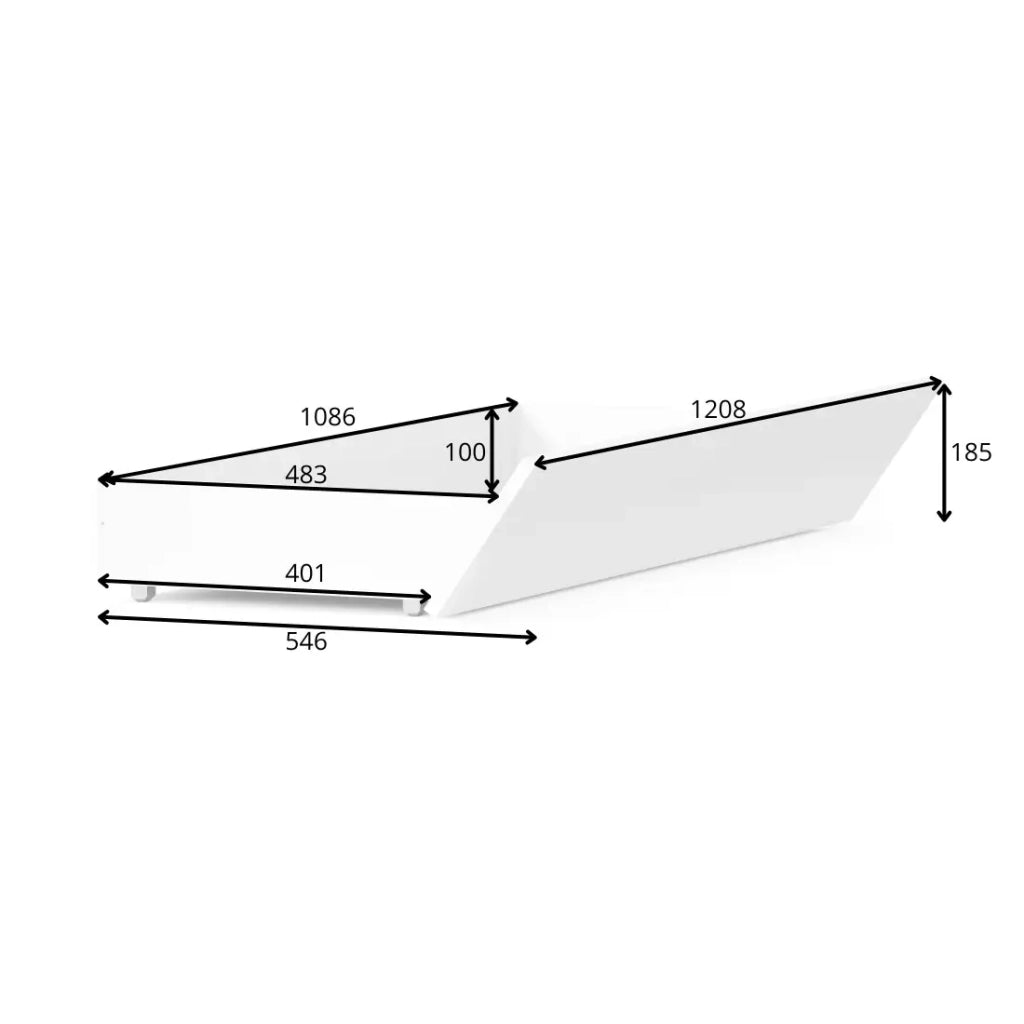 Cassetti per letto FLORENCE – Set di 2 – Bianco – Per letto 160x200 o 180x200 – Rangement pratique