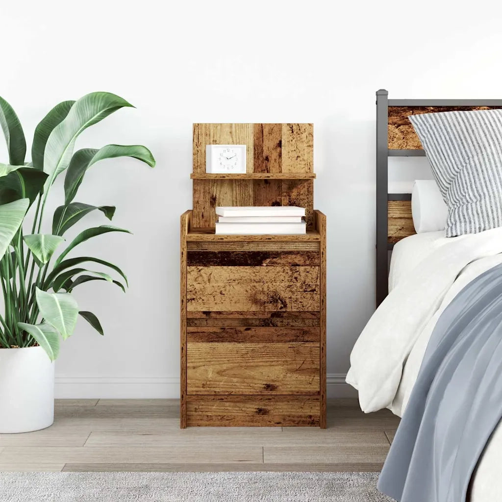 vidaXL Comodino con 2 Cassetti Legno Antico 38x34x80 cm