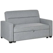 Divano Letto a 1 Piazza in Tessuto, Seduta 2 Posti e Schienale a 3 Reclinazioni, 154x87x89cm