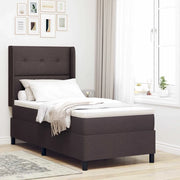 Letto a molle con materasso Marrone scuro 100 x 200 cm Tessuto 3343493