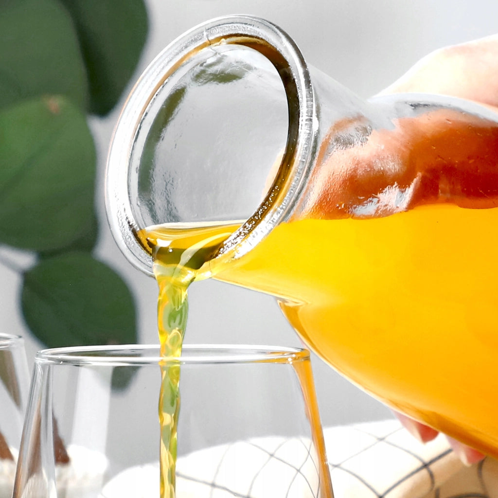 Caraffa in vetro KADAX da 1000 ml (1 litro) per acqua, vino e altre bevande, con tappo.