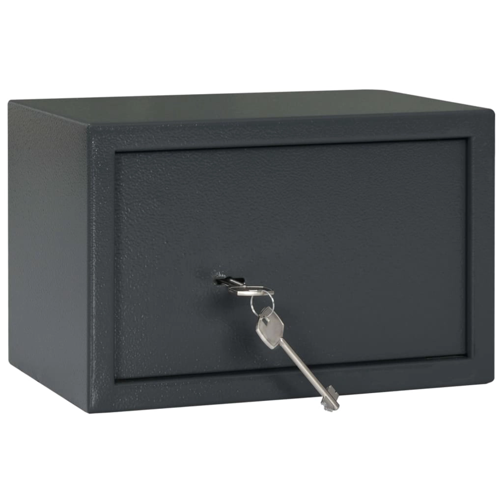 Cassa Sicura con Serratura a Chiave Grigio Scuro 20 x 31 x 20 cm Acciaio