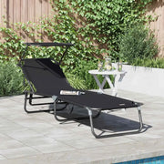 Lettino prendisole pieghevole Nero 190 x 57 x 81 cm Oxford 42003129