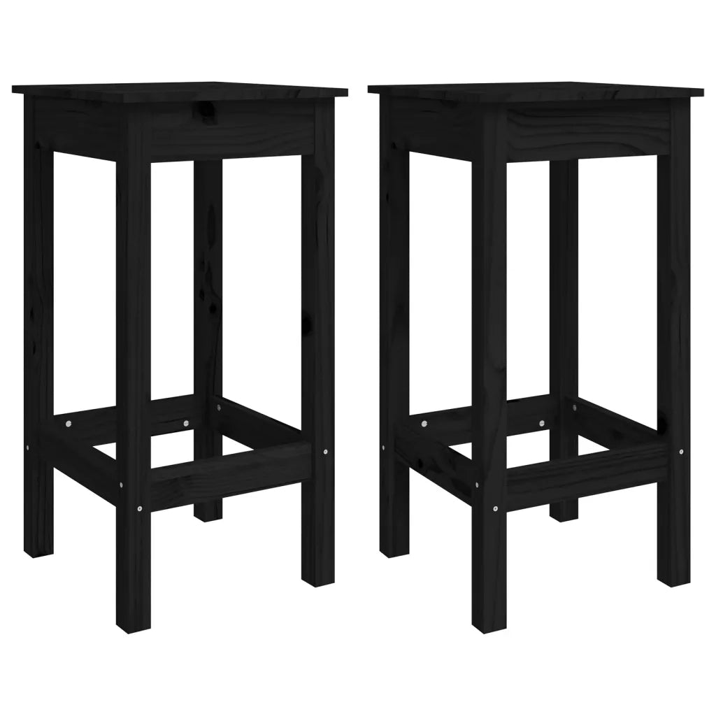 Set Bar da Giardino 3 pz Nero in Legno Massello di Pino 3154729