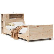 Letto singolo | Letto per adulti | Giroletto senza Materasso 75x190 cm in Legno Massello di Pino